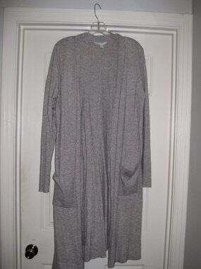 Time and Tru XL Heathered Gray/ Open Front Duster Cardigan Super Soft